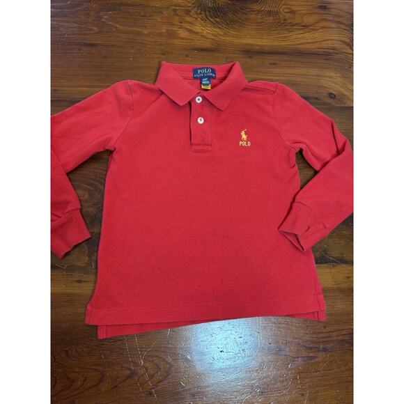 Polo Ralph Lauren Long sleeve Red Polo Toddler Size 4-4T - Picture 5 of 9